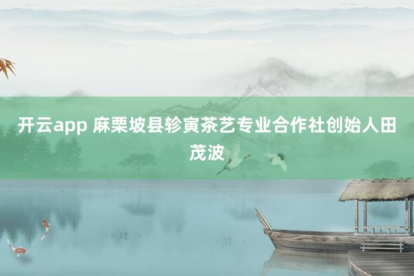開云app 麻栗坡縣軫寅茶藝專業(yè)合作社創(chuàng)始人田茂波